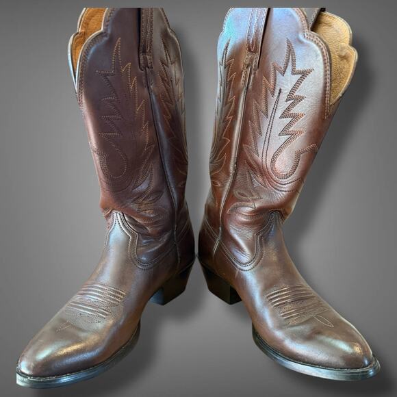 Women's Size 6.5 Ariat Brown Leather Embroidered Western Boots Flawed - Picture 3 of 9